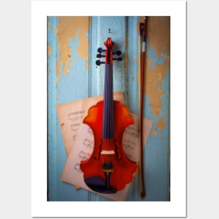 Beautiful Baroque Violin On Old Door Posters and Art